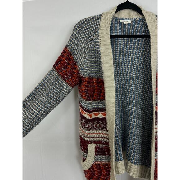 Maurices Womens Open Cardigan Sweater Size S Multicolor Knit Patchwork Boho - Picture 5 of 5